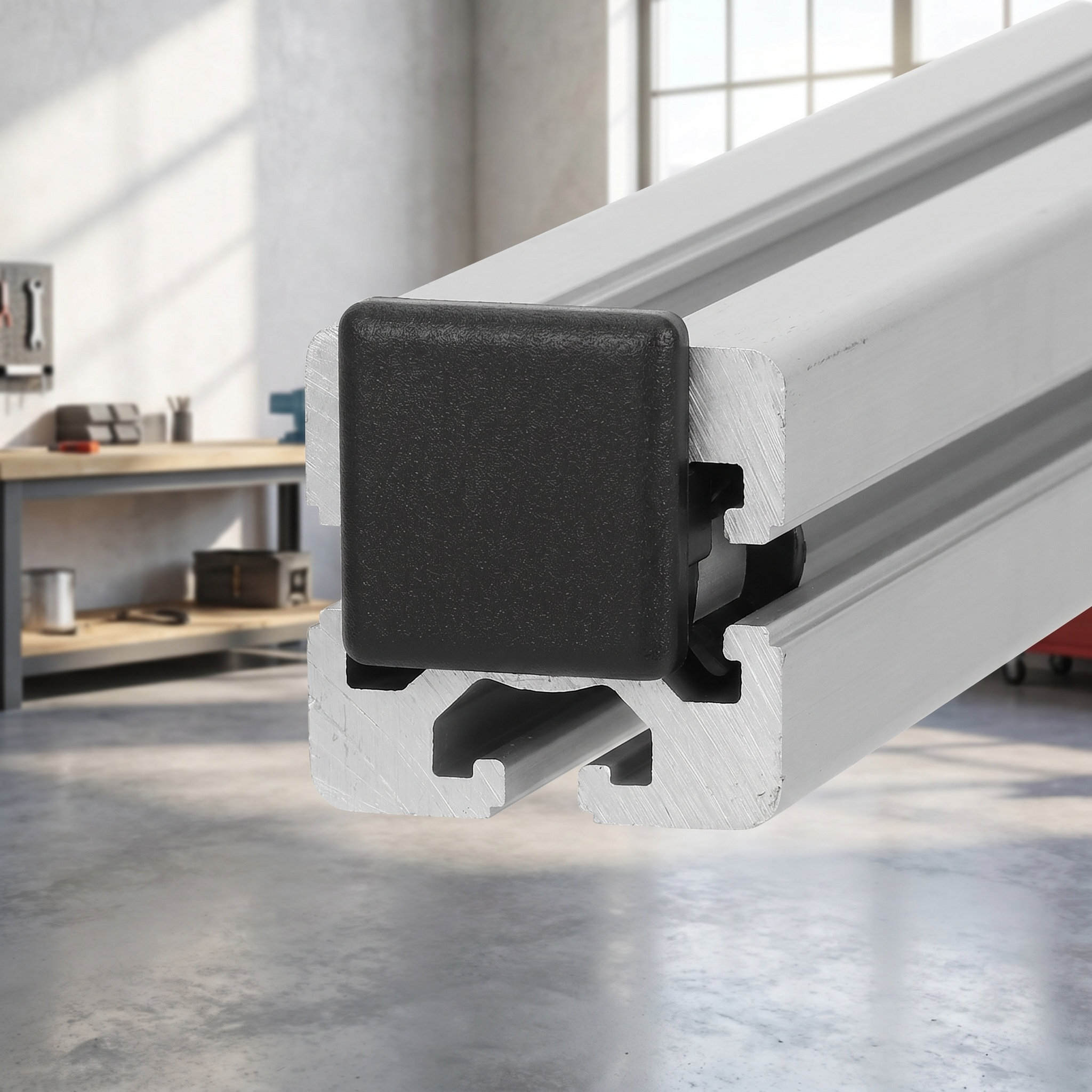 Aluminium Extrusion - 10 ชิ้น ฝาปิดปลายอลูมิเนียมแบบยุโรป ทำจากพลาสติกสีดำ ขนาด 30x30