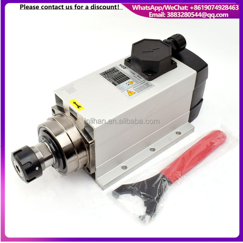 Spindle Motor - มอเตอร์สปินเดิลสำหรับงานไม้ ระบายความร้อนด้วยอากาศ ความเร็วสูง HQD 6kw 18000rpm