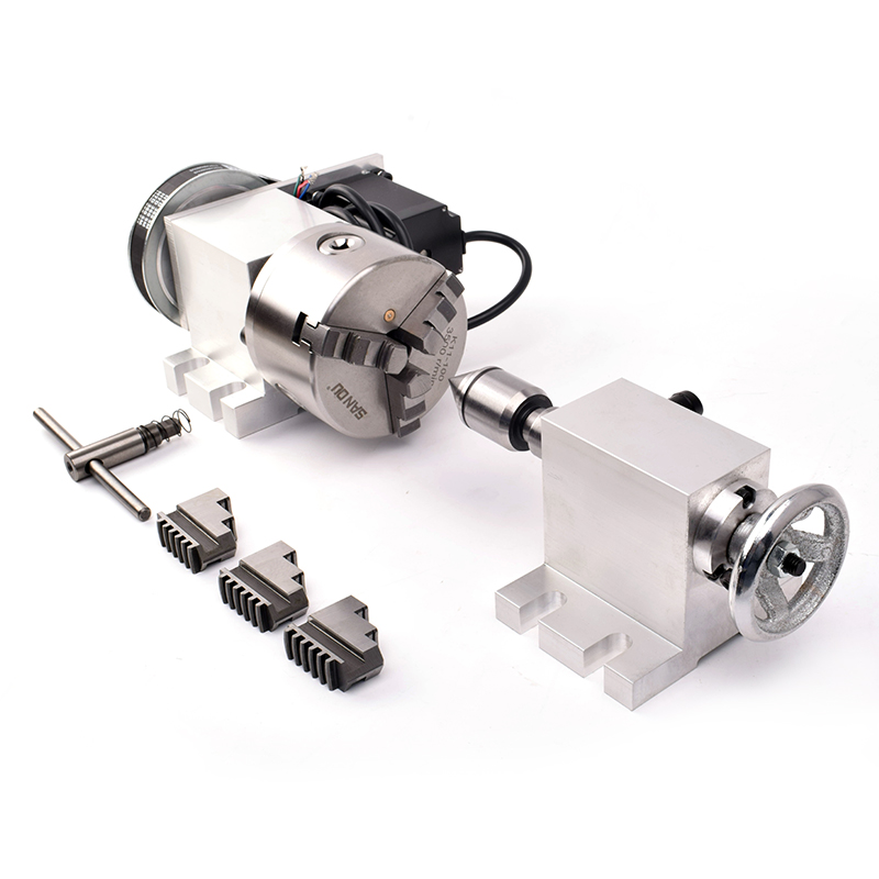 Cnc Router - K11-100 โต๊ะหมุน 4 แกน พร้อมหัวจับ 3