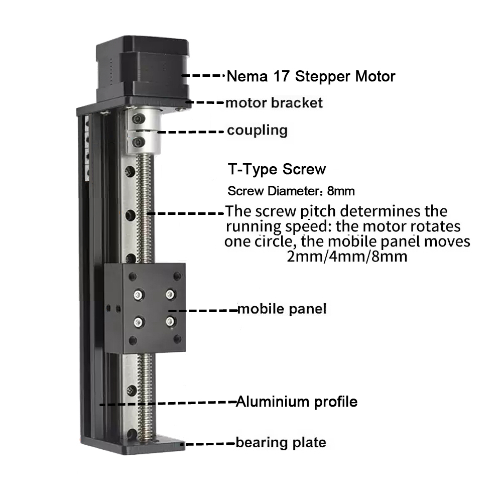 T-Type สไลด์ Linear Stage Nema - Linear Rod 8Mm บทวิจารณ์และราคา