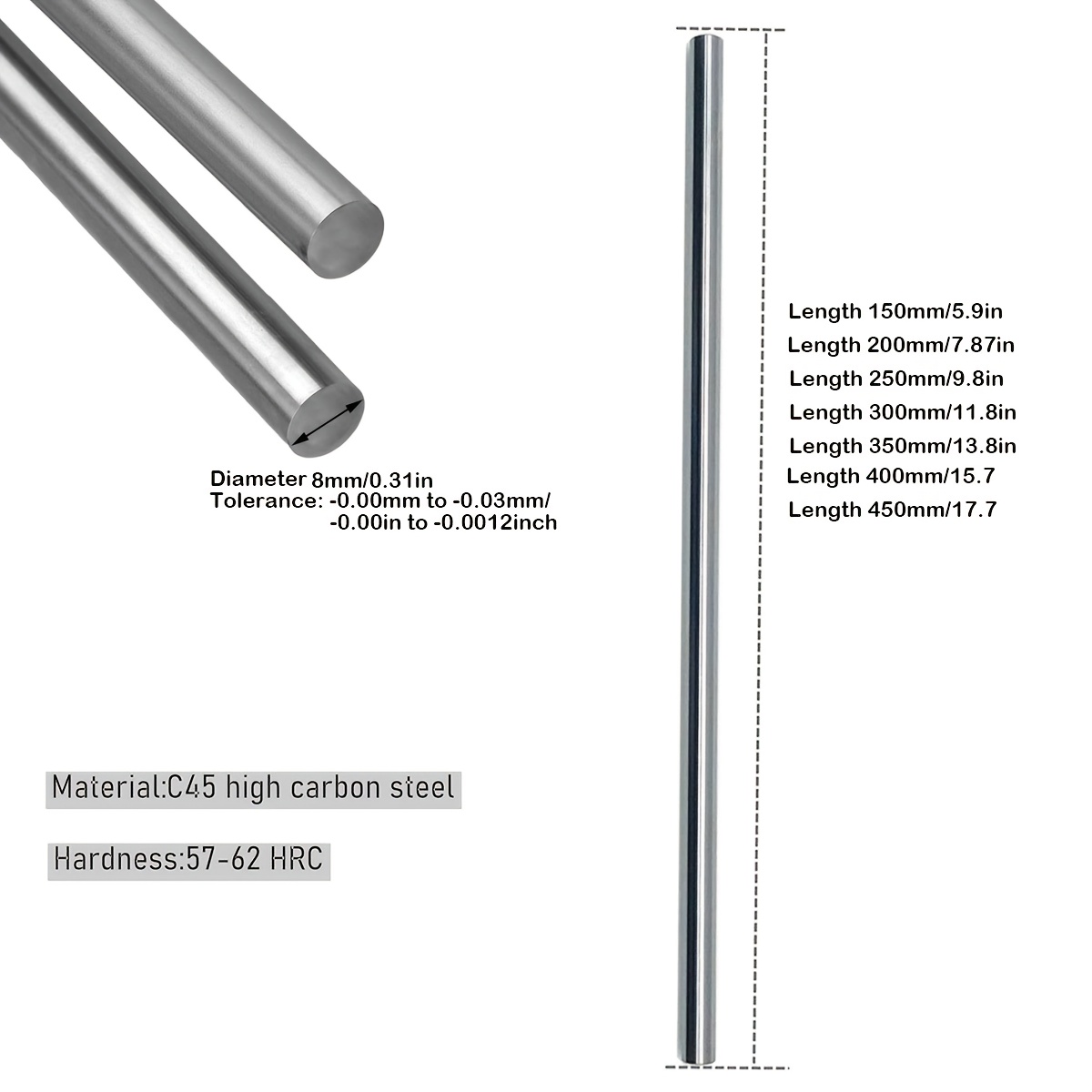 2 ชิ้น แกนสไลด์เชิงเส้น 8 มม.  - Linear Rod 8Mm บทวิจารณ์และราคา