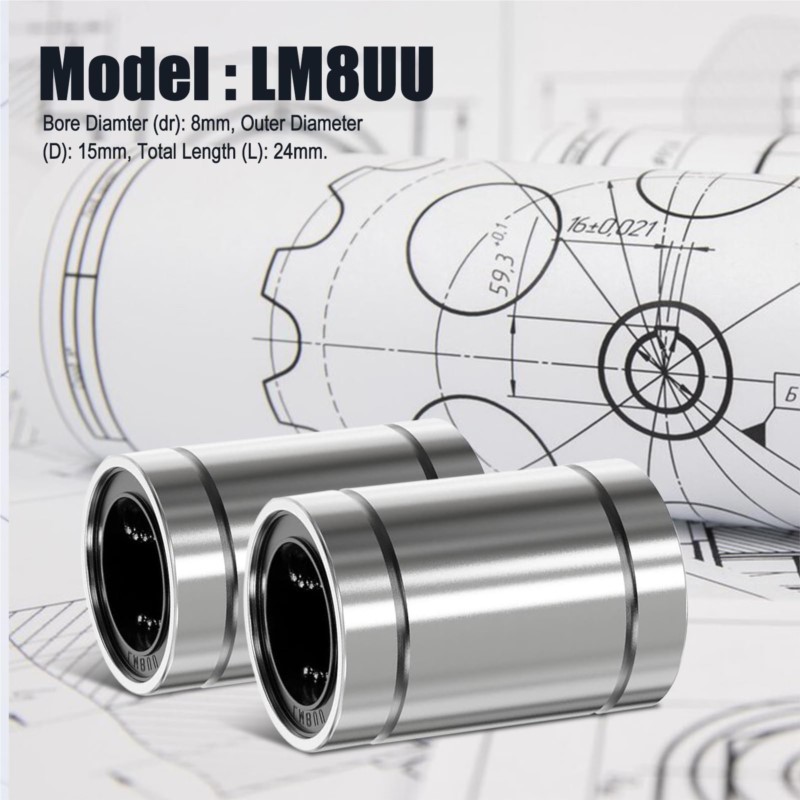 ลูกปืนเม็ดกลมแบบเส้นตรง LM8UU  - Linear Rod 8Mm บทวิจารณ์และราคา