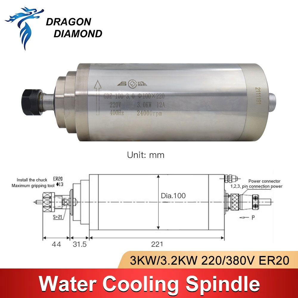 ชุดมอเตอร์แกนหมุนระบายความร้อน - Water Cooled Spindle บทวิจารณ์และราคา