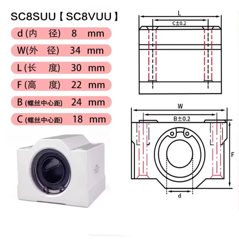 1PC SCS6UU SCS8UU SCS10UU SCS1 - Linear Rod 8Mm บทวิจารณ์และราคา
